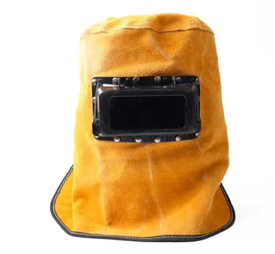 Cowhide Welding Protective Head Safety Hat Welder Inflaming Retarding Fr Welding Hood Cowhide Split Leather Welding Hood